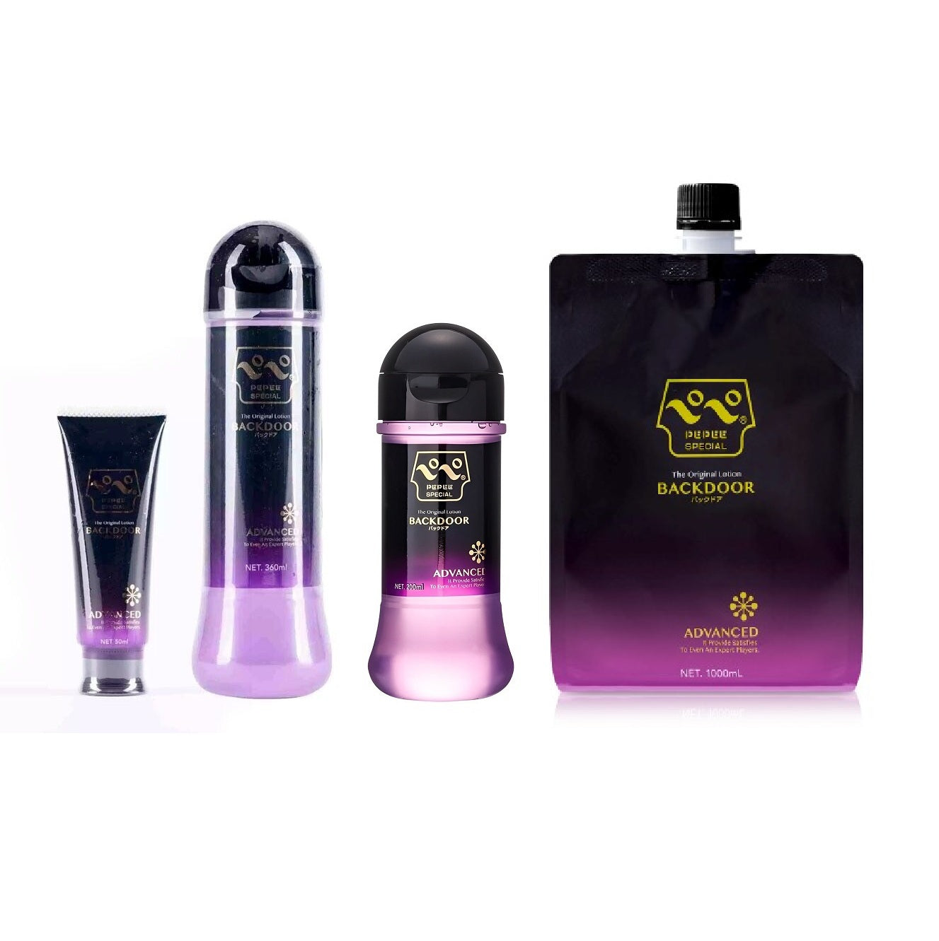 Pepee Backdoor Back Door Anal Water Based Lubricant 50ml/200ml/360ml/1000ml - MULTIPLE SIZES