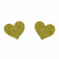 Love In Leather Glitter Heart Nipple Covers - MULITPLE COLOURS