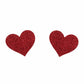 Love In Leather Glitter Heart Nipple Covers - MULITPLE COLOURS