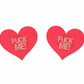 Love In Leather Fuck Me Satin Heart Nipple Pasties - MULTIPLE COLOURS