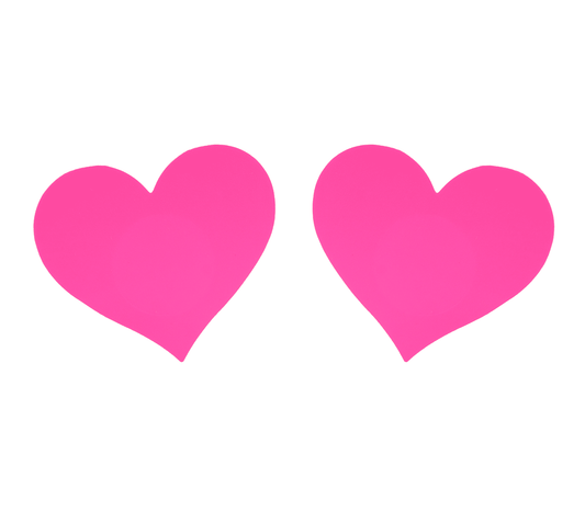 Love In Leather Neon Pink Heart Nipple Pasties