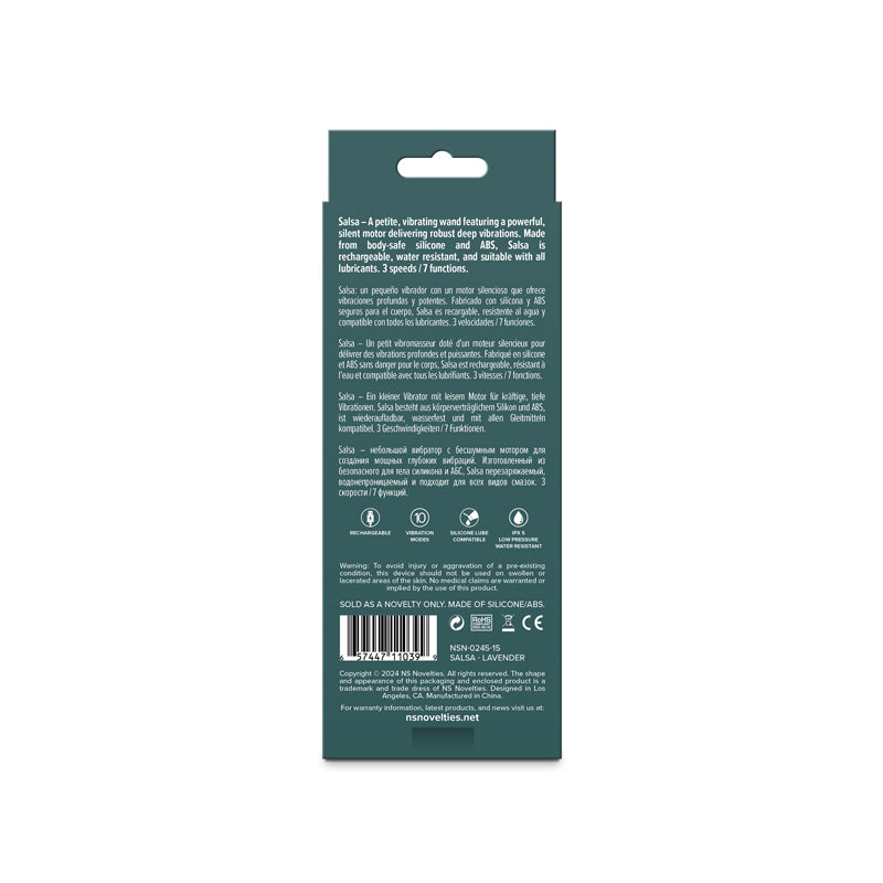 NS Novelties | Lust-N-Dreams - Salsa - Lavender Mini Massage Wand