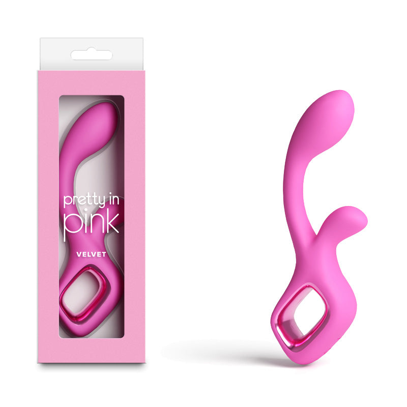 NS Novelties Pretty in Pink Velvet G-Spot Rabbit Vibrator - Pink