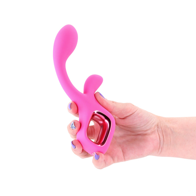 NS Novelties Pretty in Pink Velvet G-Spot Rabbit Vibrator - Pink