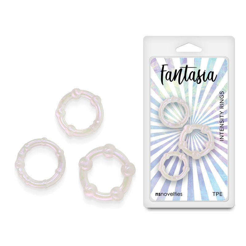 NS Novelties Fantasia - Intensity Rings - Pearlescent Beaded Cock Rings - Set of 3 Sizes