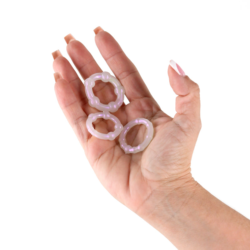 NS Novelties Fantasia - Intensity Rings - Pearlescent Beaded Cock Rings - Set of 3 Sizes