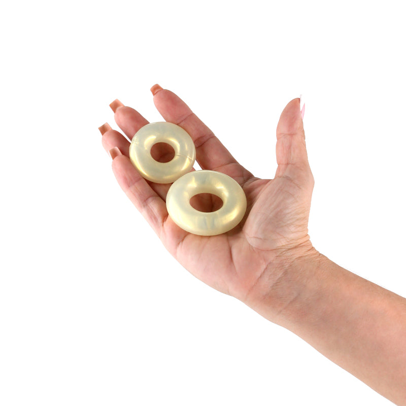 NS Novelties Fantasia - Double Stack - Amber Cock Rings - Set of 2 Sizes