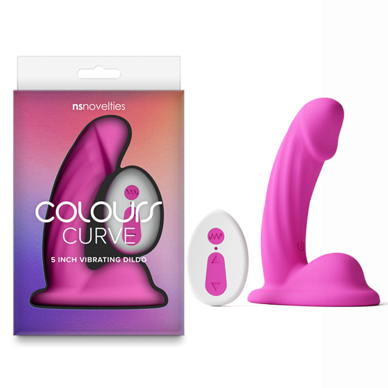 NS Novelties | Colours Curve - 5" Vibrating Dildo with Remote - Pink