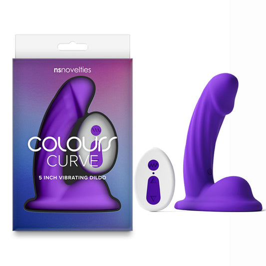 NS Novelties | Colours Curve - 5" Vibrating Dildo with Remote - Purple