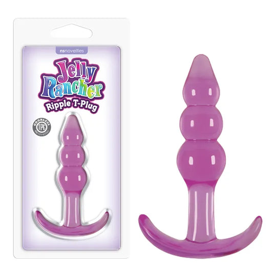 NS Novelties | Jelly Rancher Ripple T-Plug - Purple 10.9cm (4.3") Butt Plug