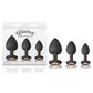 NS Novelties | Glams Spades Trainer Kit - Black Butt Plugs with Gems - Set of 3 Sizes