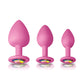 NS Novelties | Glams Spades Trainer Kit - Pink Butt Plugs with Gems - Set of 3 Sizes