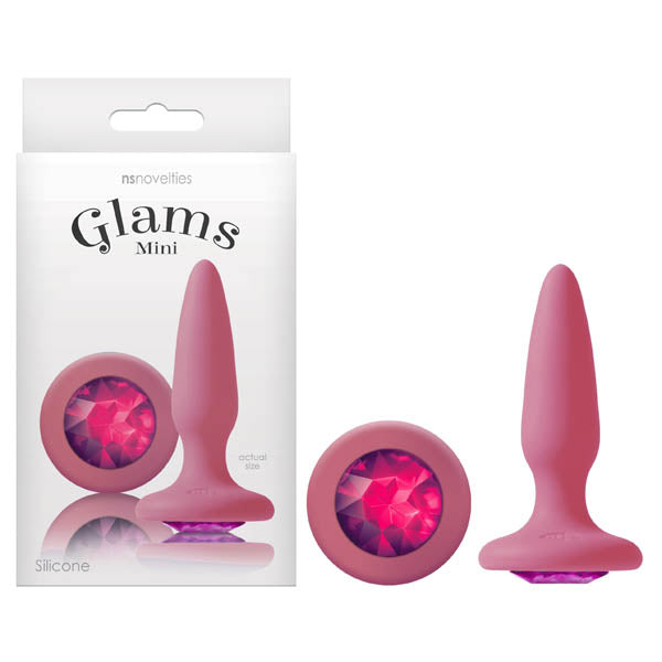 NS Novelties | Glams Mini - Pink 8.4cm (3.3") Butt Plug with Sparkling Gem