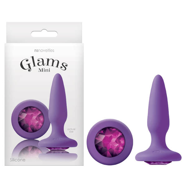 NS Novelties | Glams Mini - Purple 8.4cm (3.3") Butt Plug with Sparkling Gem