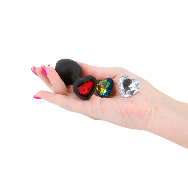 NS Novelties | Glams Xchange Heart - Small Butt Plug with Interchangeable Round Gems