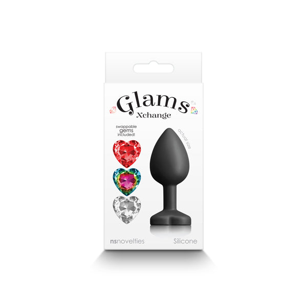 NS Novelties | Glams Xchange Heart - Small Butt Plug with Interchangeable Round Gems