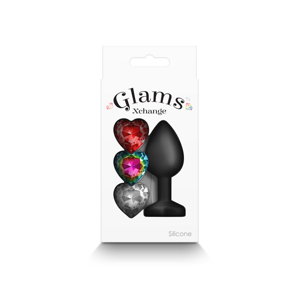 NS Novelties | Glams Xchange Heart - Small Butt Plug with Interchangeable Round Gems