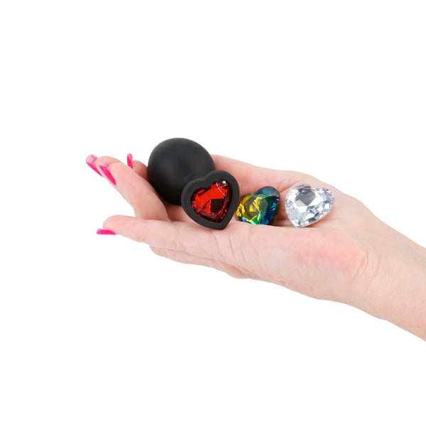 NS Novelties | Glams Xchange Heart - Medium Butt Plug with Interchangeable Round Gems