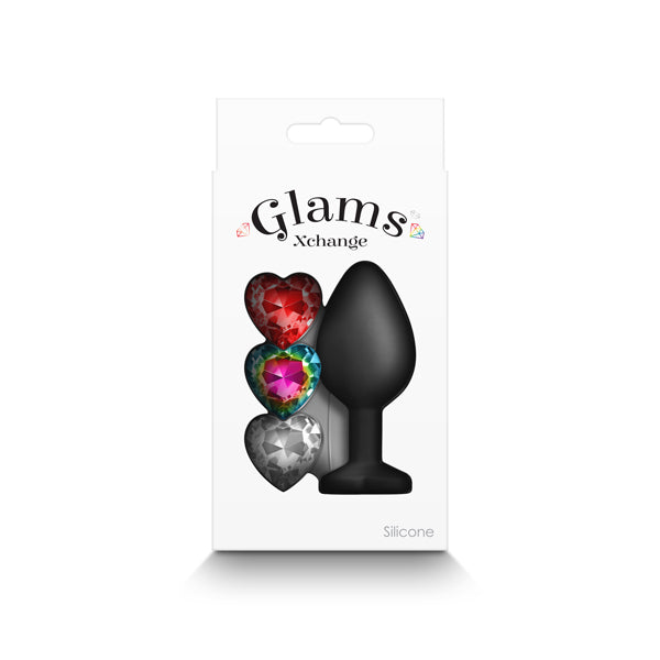 NS Novelties | Glams Xchange Heart - Medium Butt Plug with Interchangeable Round Gems
