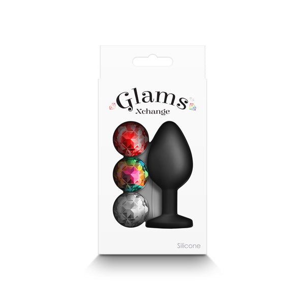 NS Novelties | Glams Xchange Round - Medium Butt Plug with Interchangeable Round Gems