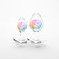 NS Novelties | Glams Cosmic 2pc Kit - Clear/Rainbow Butt Plugs - Set of 2 Sizes
