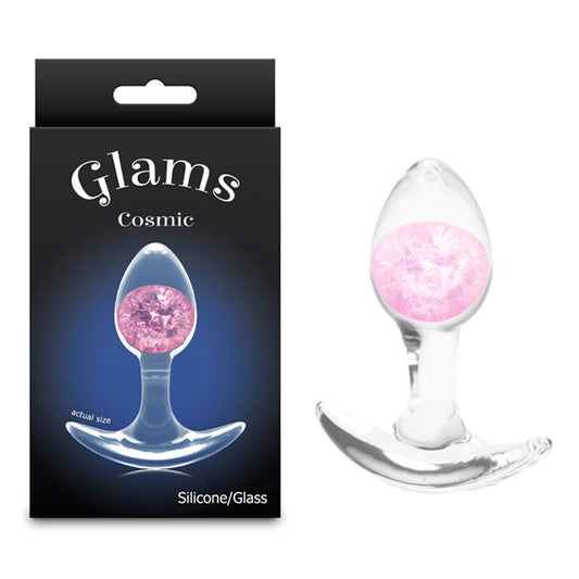 NS Novelties | Glams Cosmic - Small - Clear/Pink 8.1 cm Small Butt Plug