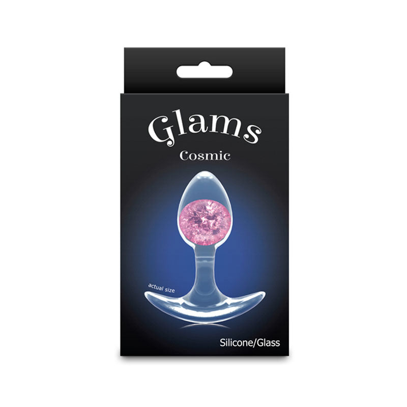 NS Novelties | Glams Cosmic - Small - Clear/Pink 8.1 cm Small Butt Plug