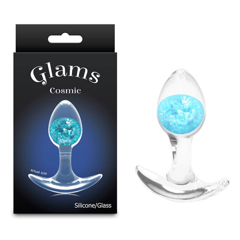 NS Novelties | Glams Cosmic - Small - Clear/Blue 8.1 cm Small Butt Plug