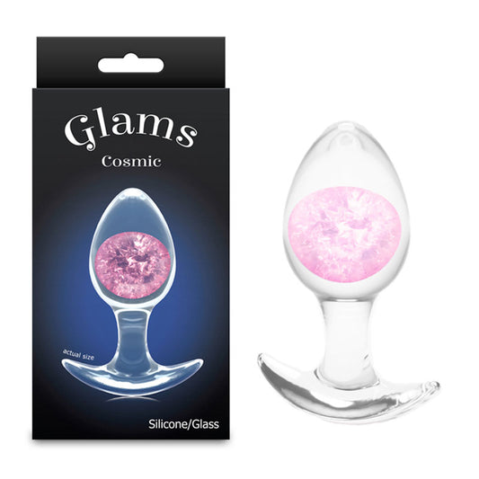 NS Novelties | Glams Cosmic - Medium - Clear/Pink 9.5cm Medium Butt Plug