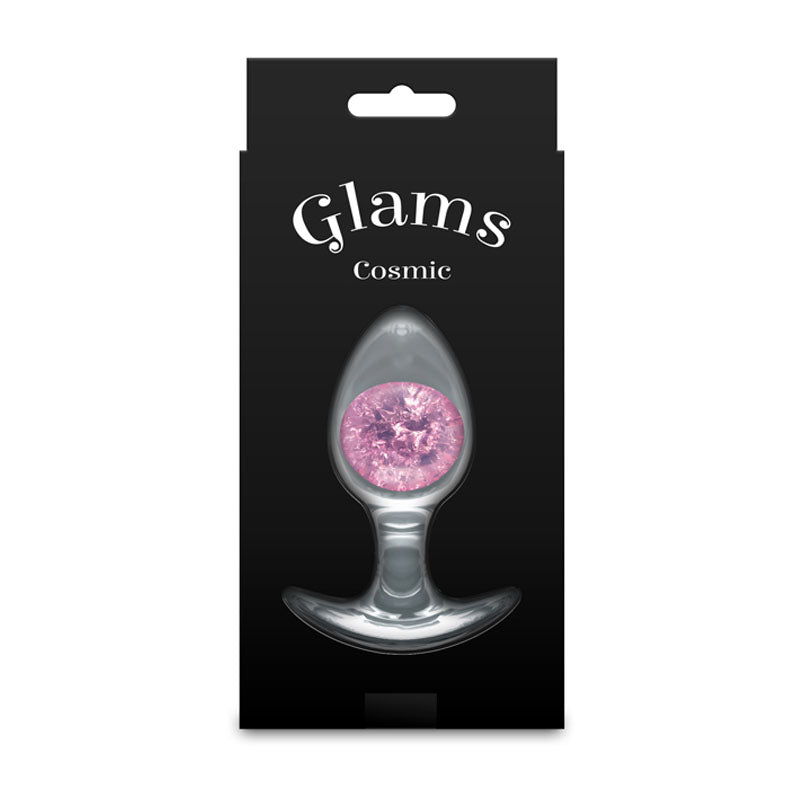 NS Novelties | Glams Cosmic - Medium - Clear/Pink 9.5cm Medium Butt Plug