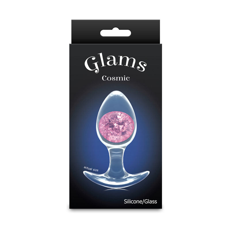 NS Novelties | Glams Cosmic - Medium - Clear/Pink 9.5cm Medium Butt Plug