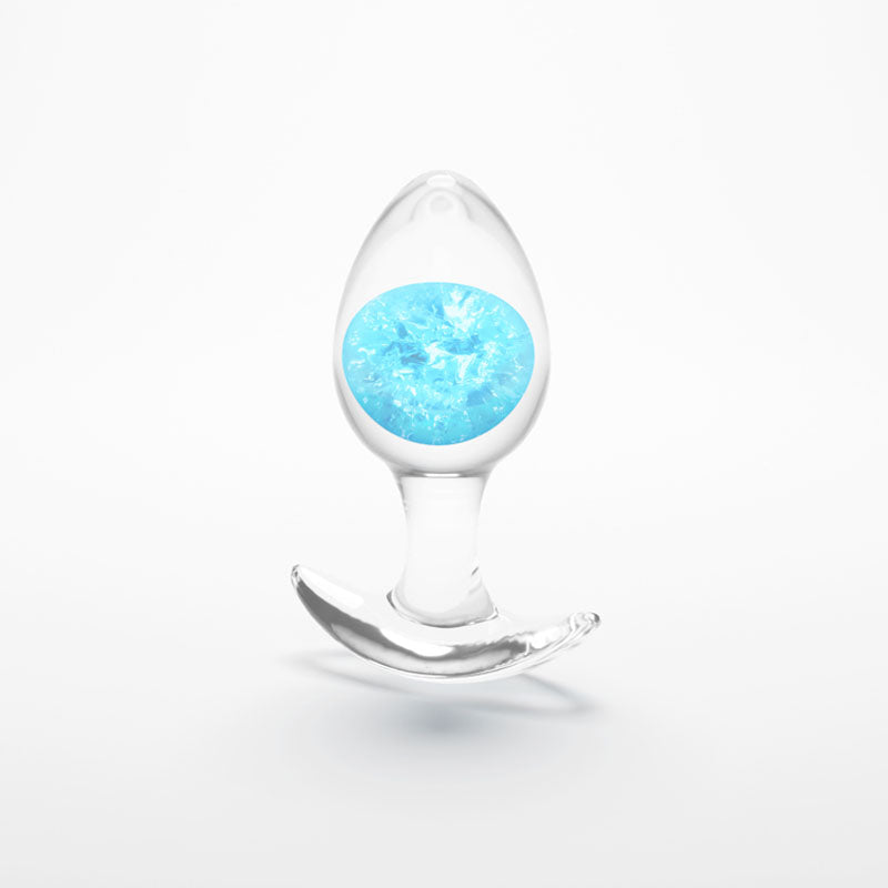 NS Novelties | Glams Cosmic - Medium - Clear/Blue 9.5cm Medium Butt Plug