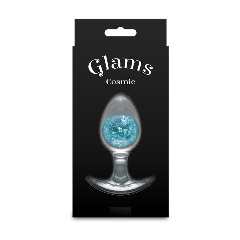 NS Novelties | Glams Cosmic - Medium - Clear/Blue 9.5cm Medium Butt Plug