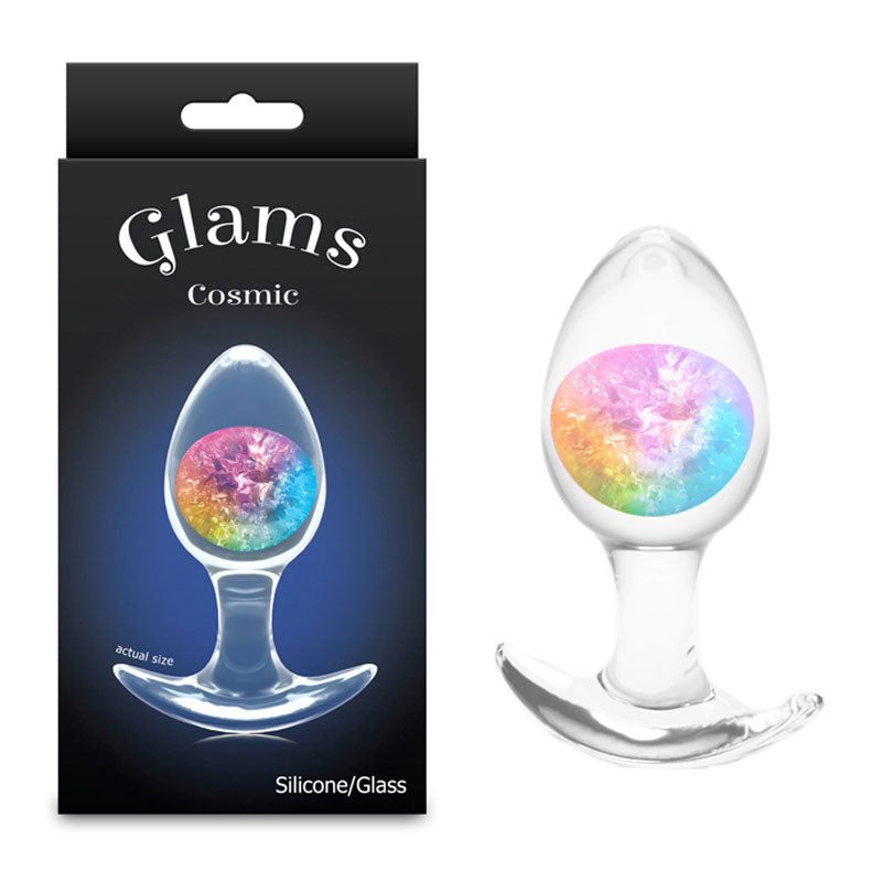 NS Novelties | Glams Cosmic - Medium - Clear/Rainbow 9.5cm Medium Butt Plug