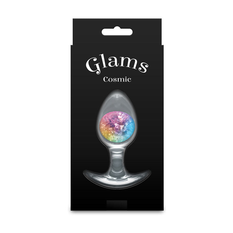 NS Novelties | Glams Cosmic - Medium - Clear/Rainbow 9.5cm Medium Butt Plug
