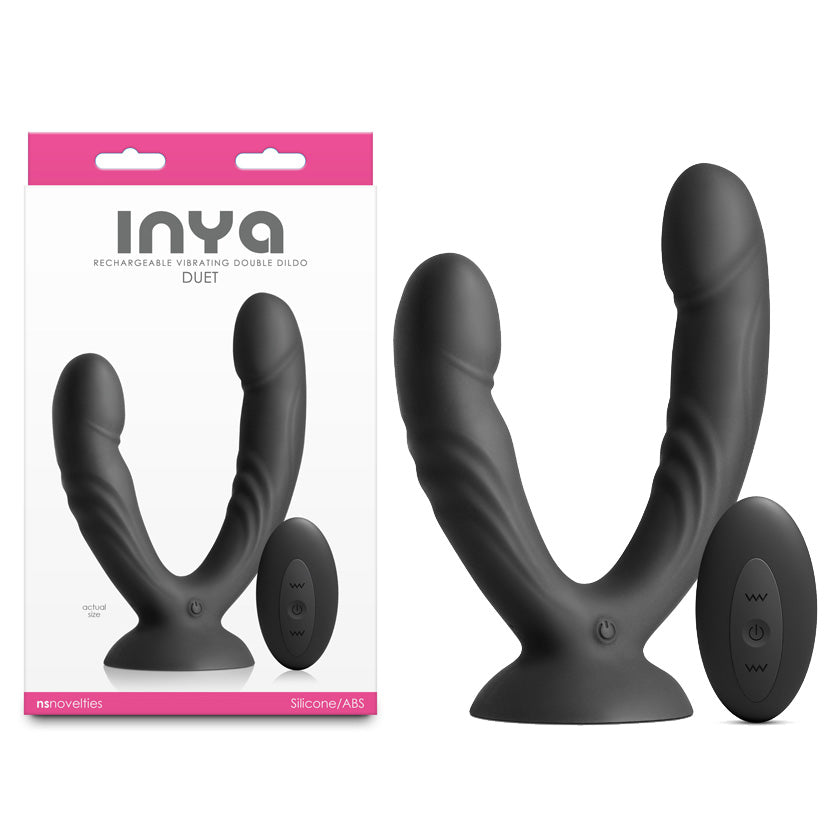 NS Novelties INYA Duet - Vibrating Double Dildo with Wireless Remote - Black