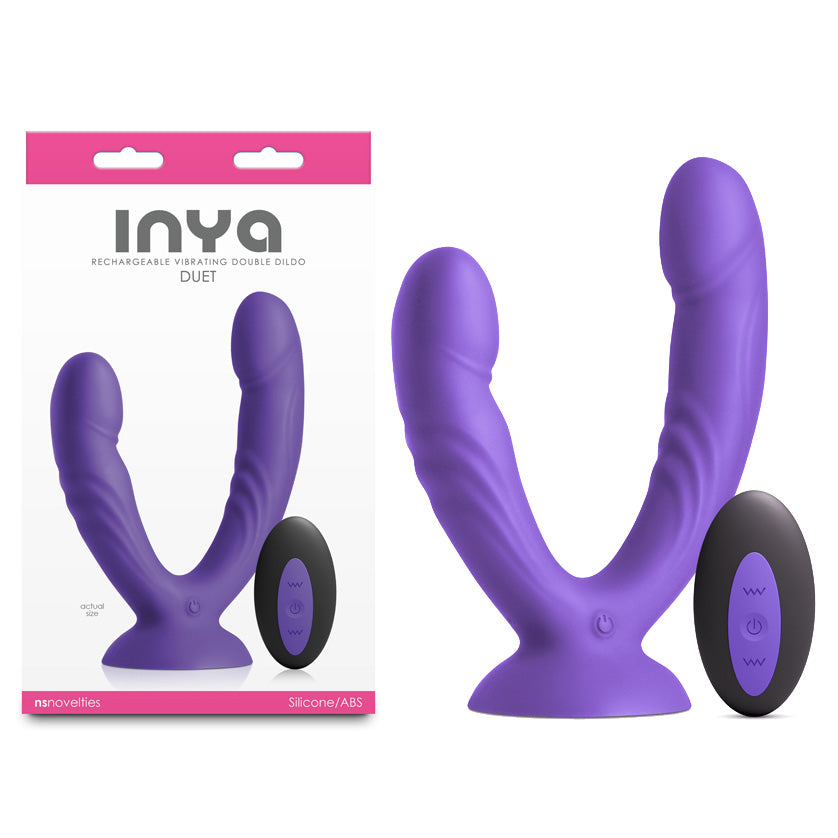 NS Novelties INYA Duet - Vibrating Double Dildo with Wireless Remote - Purple