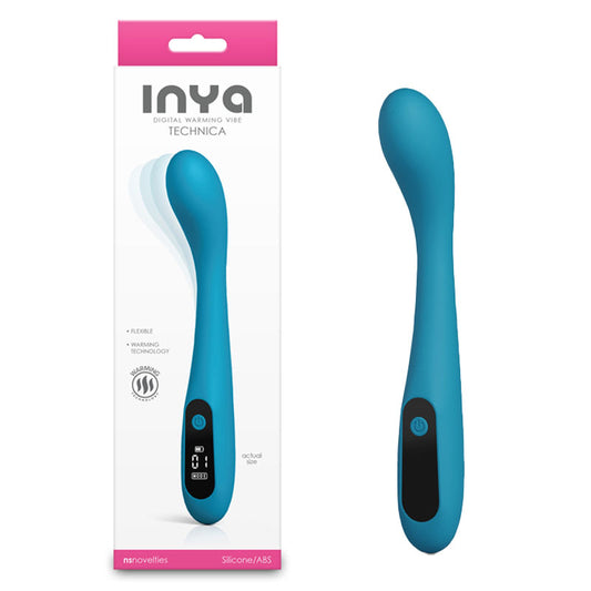 NS Novelties INYA Technica - Teal 19.2cm USB Rechargeable Warming Vibrator