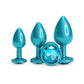 NS Novelties Rear Assets Trainer Kit - Iridescent Teal Metallic Butt Plugs - Set of 3 Sizes