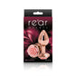 NS Novelties | Rear Assets Rose - Small - Rose Gold 7.6cm Metal Butt Plug with Pink Rose Base