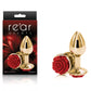 NS Novelties | Rear Assets Rose - Small - Gold 7.6cm Metal Butt Plug with Red Rose Base