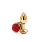 NS Novelties | Rear Assets Rose - Small - Gold 7.6cm Metal Butt Plug with Red Rose Base