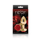 NS Novelties | Rear Assets Rose - Small - Gold 7.6cm Metal Butt Plug with Red Rose Base