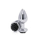 NS Novelties | Rear Assets Rose - Medium - Chrome 7.6cm Metal Butt Plug with Black Rose Base