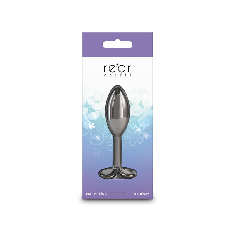 NS Novelties | Rear Assets Clover - Gunmetal 9.2cm Metallic Butt Plug