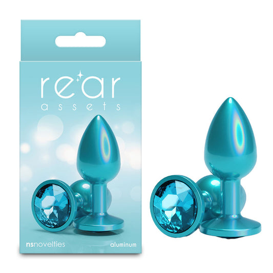 NS Novelties Rear Assets Iridescent - Small - Teal 7.1cm Small Butt Plug