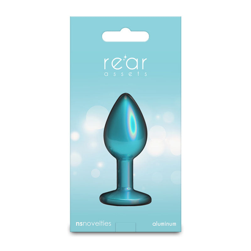 NS Novelties Rear Assets Iridescent - Small - Teal 7.1cm Small Butt Plug