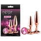 NS Novelties Rear Assets Tapered Trainer Kit - Rose Gold Metal Butt Plugs - Set of 2 Sizes