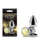 NS Novelties Rear Assets Silver - Medium Metal Butt Plug with Yellow Gem Base