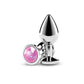 NS Novelties Rear Assets Silver - Medium Metal Butt Plug with Pink Gem Base